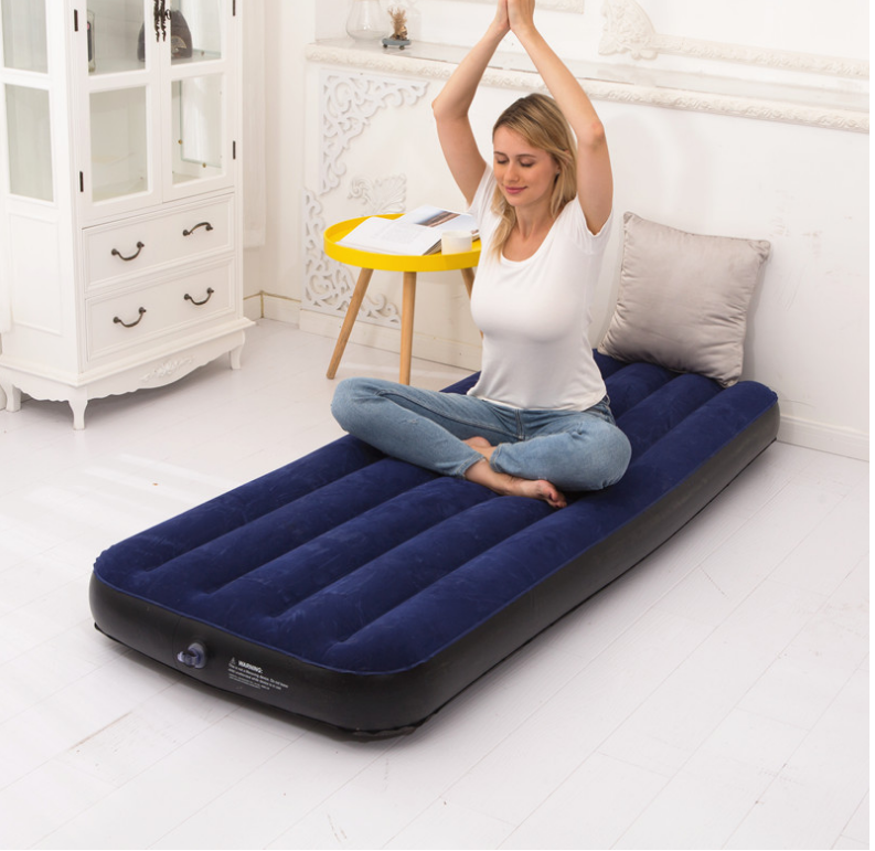 New inflatable flocking mattress outdoor foldable sofa bed inflatable adult lounge air mattress single