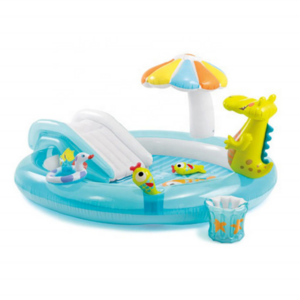 New children paddling pool Inflatable sprinkler swimming pool with water splash slide for Kids water playing in yard