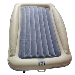 Portable inflatable kids bed mattress with high safety rails inflatable children's travel bed sleepover bed set