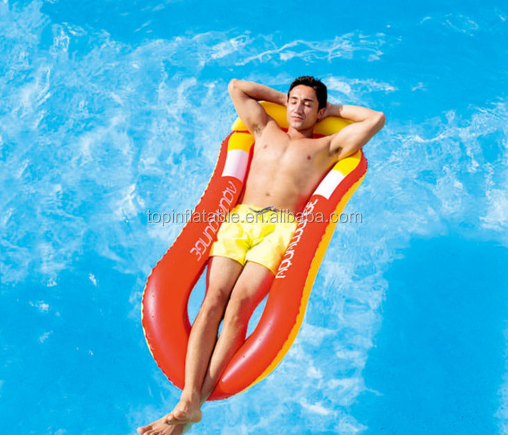 Hot sell mesh Pools Float Backrest Recliner Water Hammock/Inflatable Floating lounge for adult