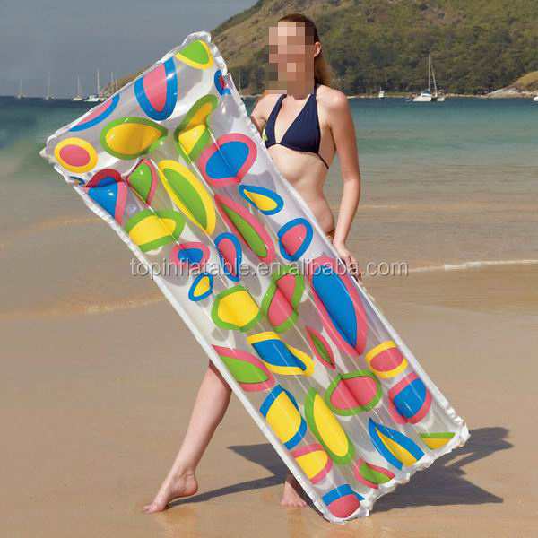 Discount Water recreation inflatable lilo mattress / beach pool swimming floating mattress for promotion