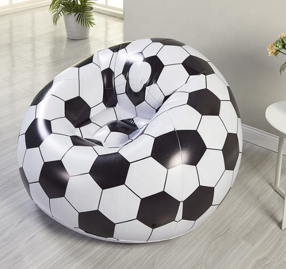 Wholesale Comfortable Children adult Inflation football shaped air sofa chair inflatable soccer ball sofa