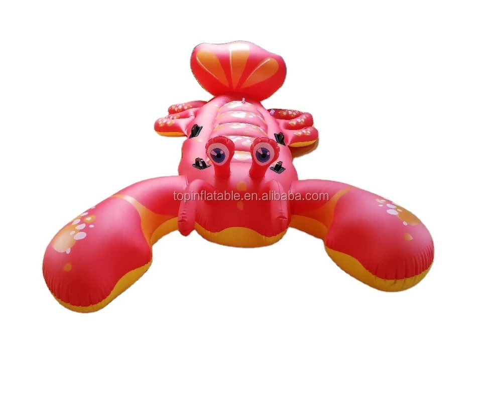 Top sale inflatable lobster floats water ride on toys pool floating