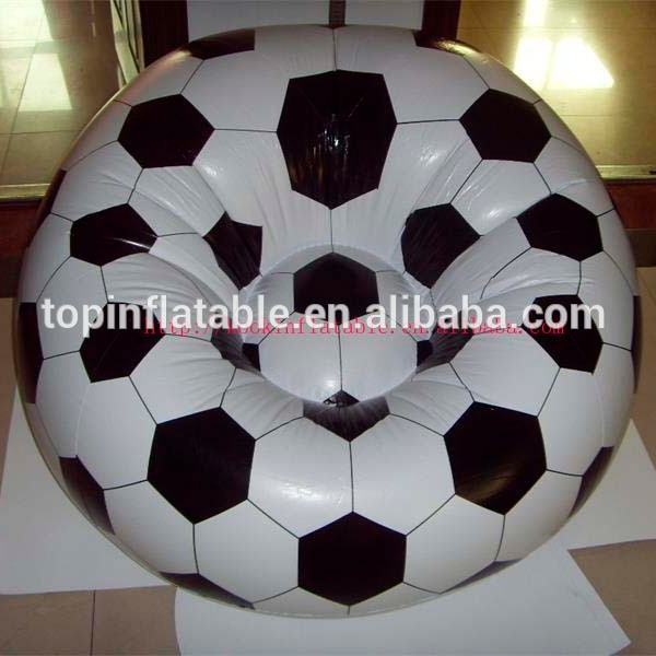 RED, BLACK & WHITE FULL COLOR Football shaped inflatable Chair air sofa seat with soccer design