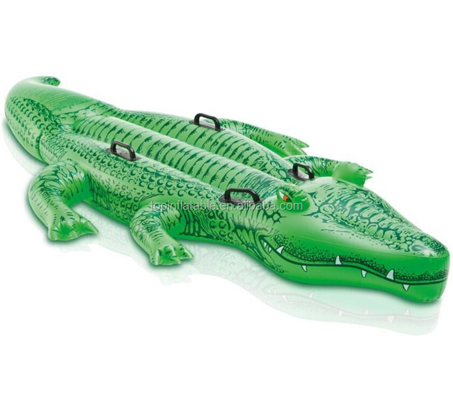 Kids water crocodile pool floats huge size inflatable alligator raft crocodile water rider on toys for children