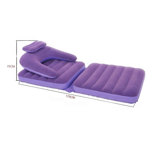 Factory supply Inflatable sectional Sofa folding inflatable sling chair blow up air chaise lounge sofa with flocking surface