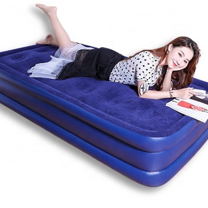 Top sale High-raised single size Flocked surface Air bed inflatable Mattress with customized color