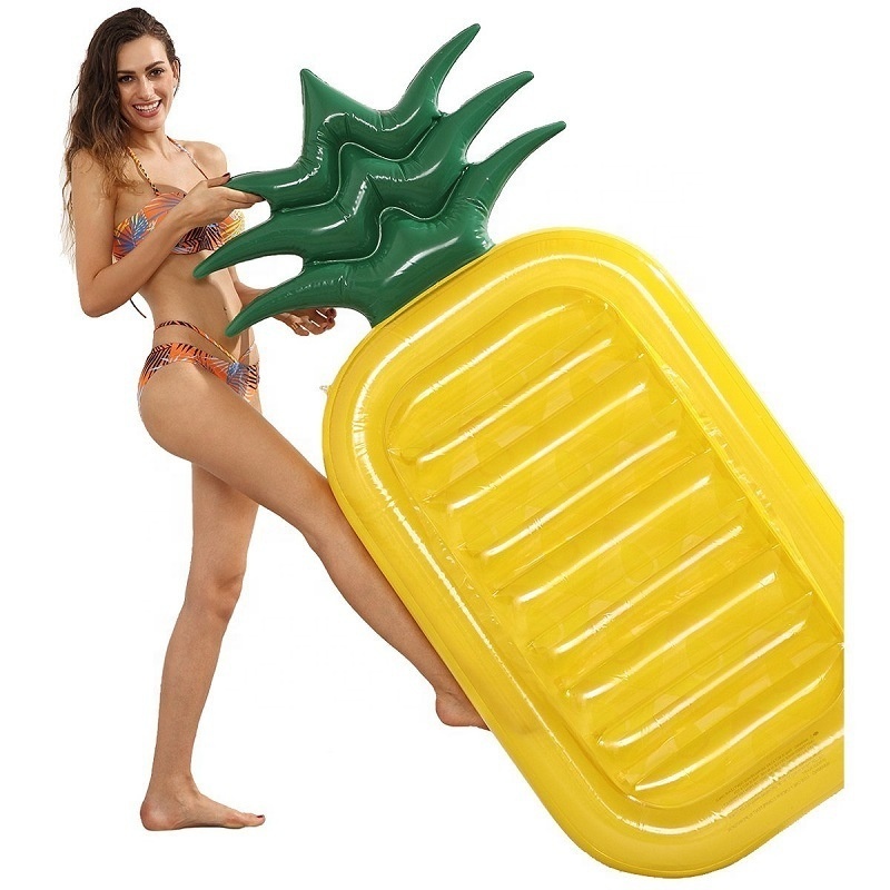 cool summer water fun inflatable pineapple mattress custom fruit shaped pool floating pineapple raft lounger for adult