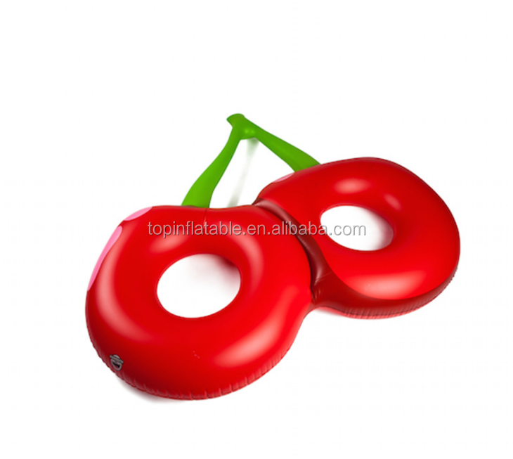 Fruit shape water toy PVC inflatable cherry floating row cherries swimming pool float recliner