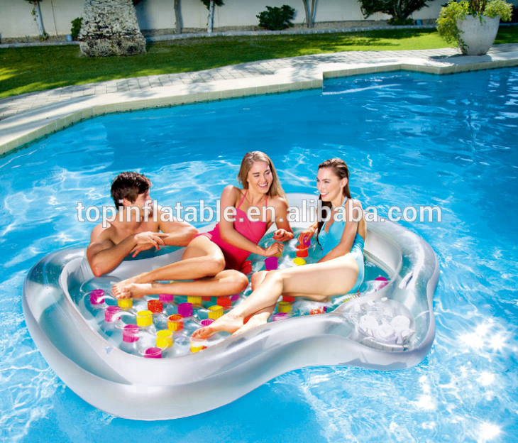 New Design inflatable lounger floats with back rest, inflatable pool floating Raft for adult water leisure summer fun