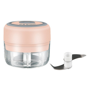 Electric Mini Garlic Chopper USB Portable Powerful Garlic Mincer Nuts Pepper Vegetable Masher/Blender(100ml,Pink)