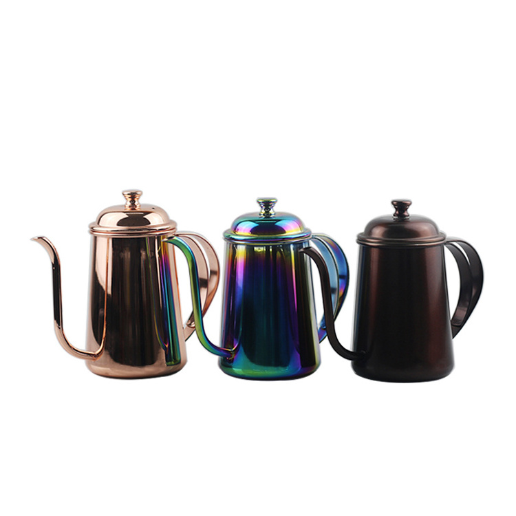 High Quality Drip Kettle 650ml/700ml Coffee Tea Pot Non-stick Coating Swan Neck Thin Mouth