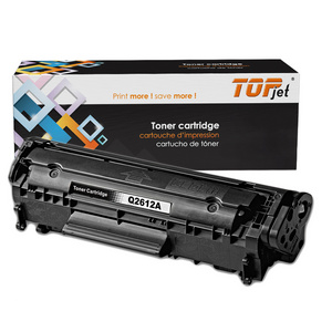 Topjet 12A 2612A Q2612A Mono Toner Cartridge Universal Compatible for HP 1010 1012 1015 1018 1022 1022N Laser Printer