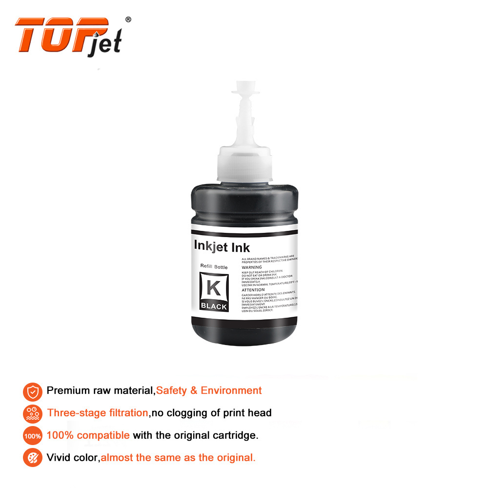 Topjet Original Quality T7741 7741 T774 774 Water Based Bulk Bottle Refill Kit Ink Compatible For Epson M100 M200 ET3600 Printer