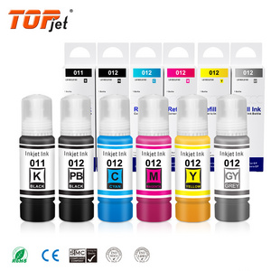 Topjet 011 Pigment Ink 012 Dye Ink Premium Bulk Inkjet Kits Bottle Refill Ink Compatible for Epson EcoTank L8160 L8180 Printer