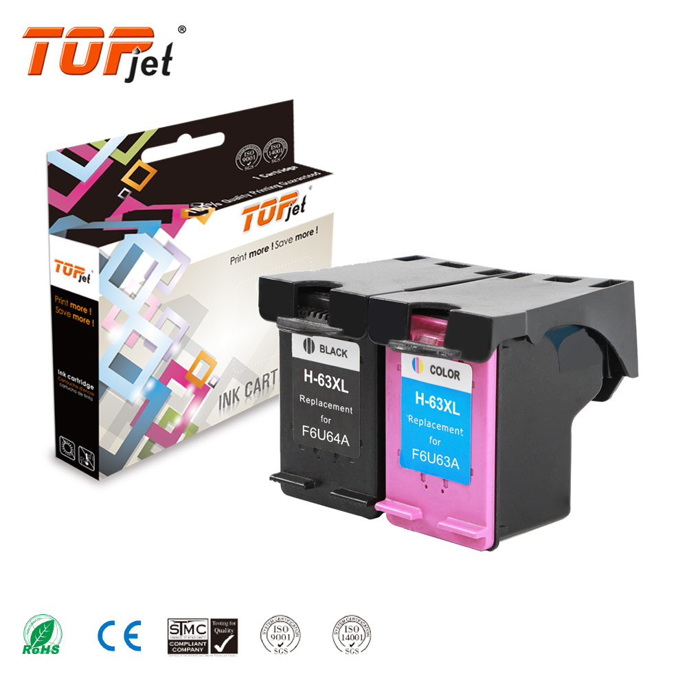 Topjet Remanufactured Color Ink Cartridge 63XL 63 XL 63XL for HP HP63 HP63XL Deskjet 2131 2130 3630 4520 3630 4510 Printer