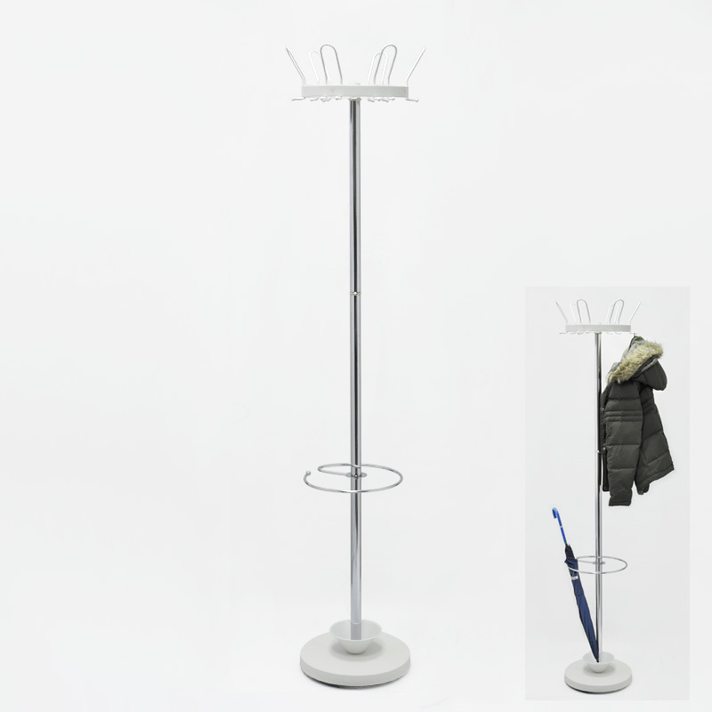 6 Hangers Metal Hat Tree Stand and Umbrella Holder