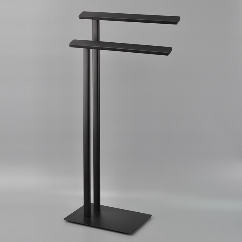 Traditional Rectangular 2-Rail towel rack black