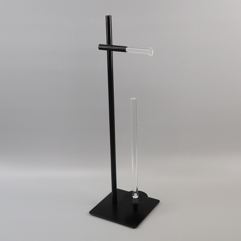 Free Standing Cross Shaped Towel Rack - Matte Black