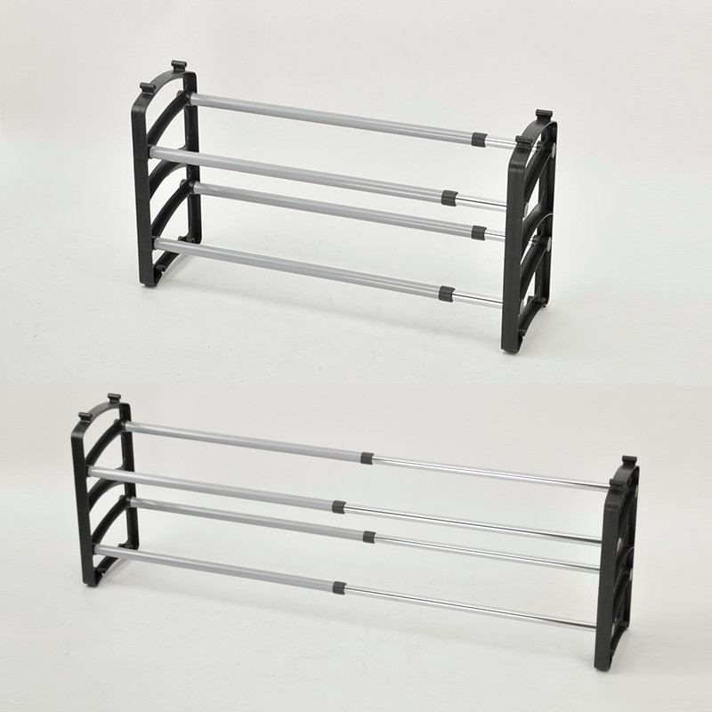 Customized 4 Tier Portable Standing Chrome Diy Shoe Rack