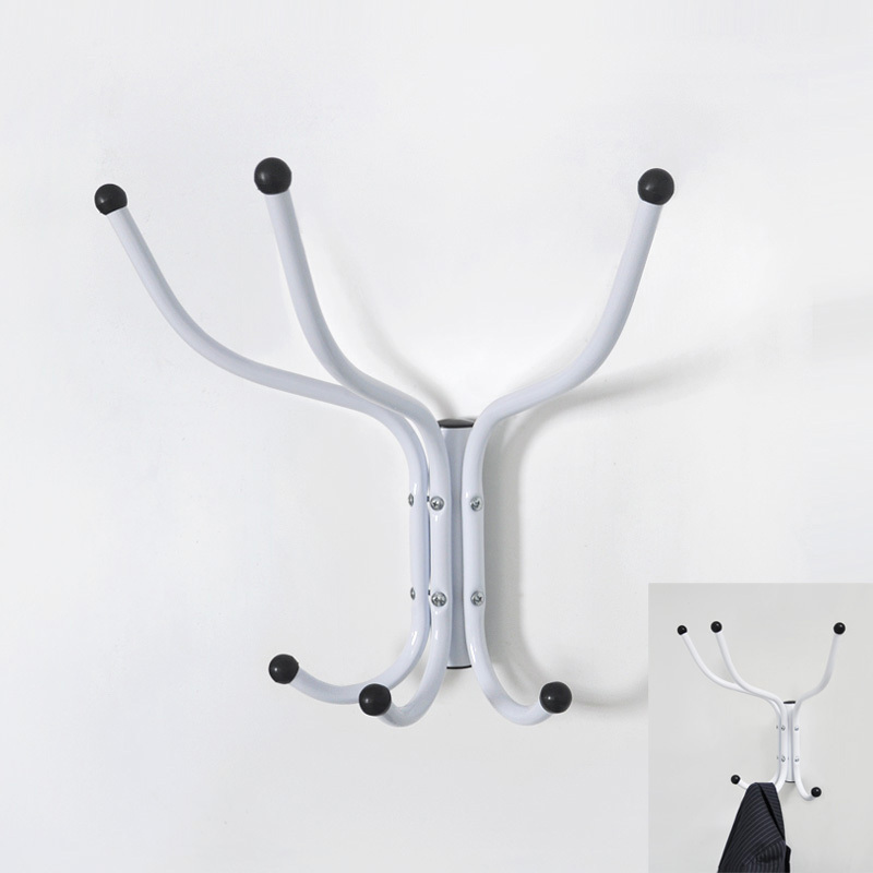 Wall Mounted Metal 4 Hangers Foldable Coat Rack