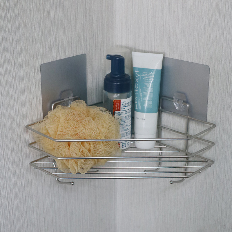 Self Adhesive Bathroom Corner Rustproof Storage Shelf