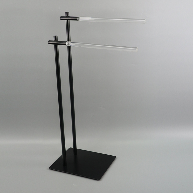 Free Standing Cross Shaped Towel Rack - Matte Black