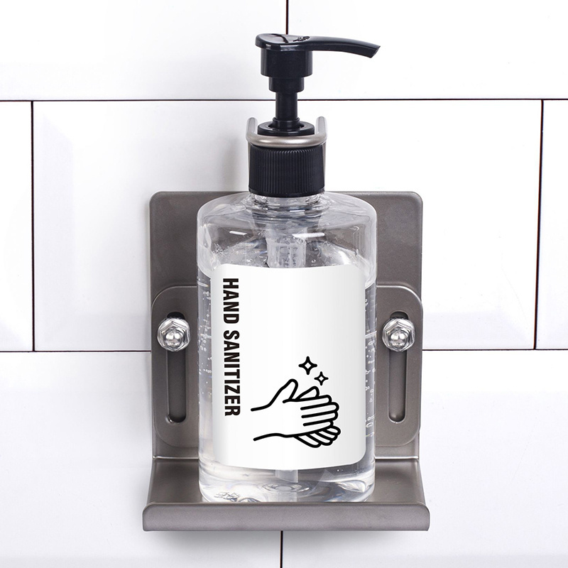 Wall Hanging Stainless Steel Soap Dispenser Holder with PET Bottle