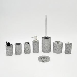 Modern Concrete Design Gray Bathroom Accessories Set