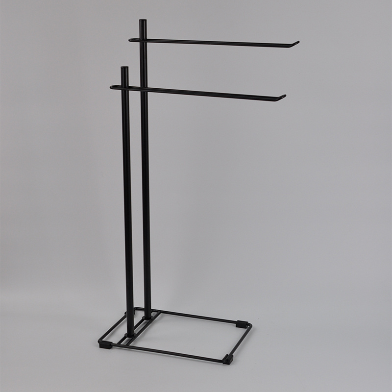 Free Standing Cross Shaped Towel Rack - Matte Black