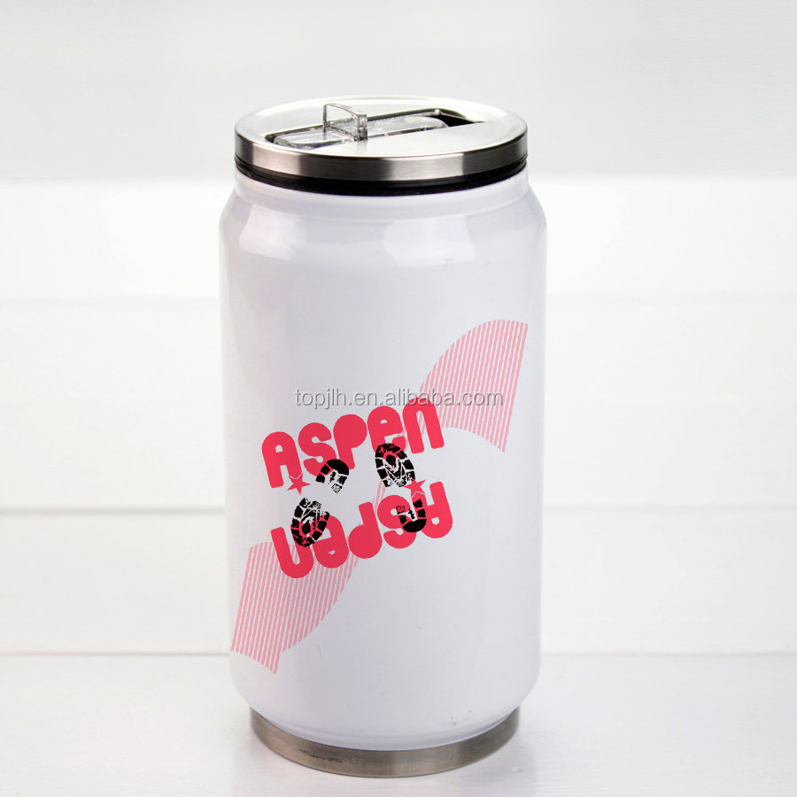 Topjlh manufacturer custom logo stainless steel sport water bottle sublimation blank cola cans