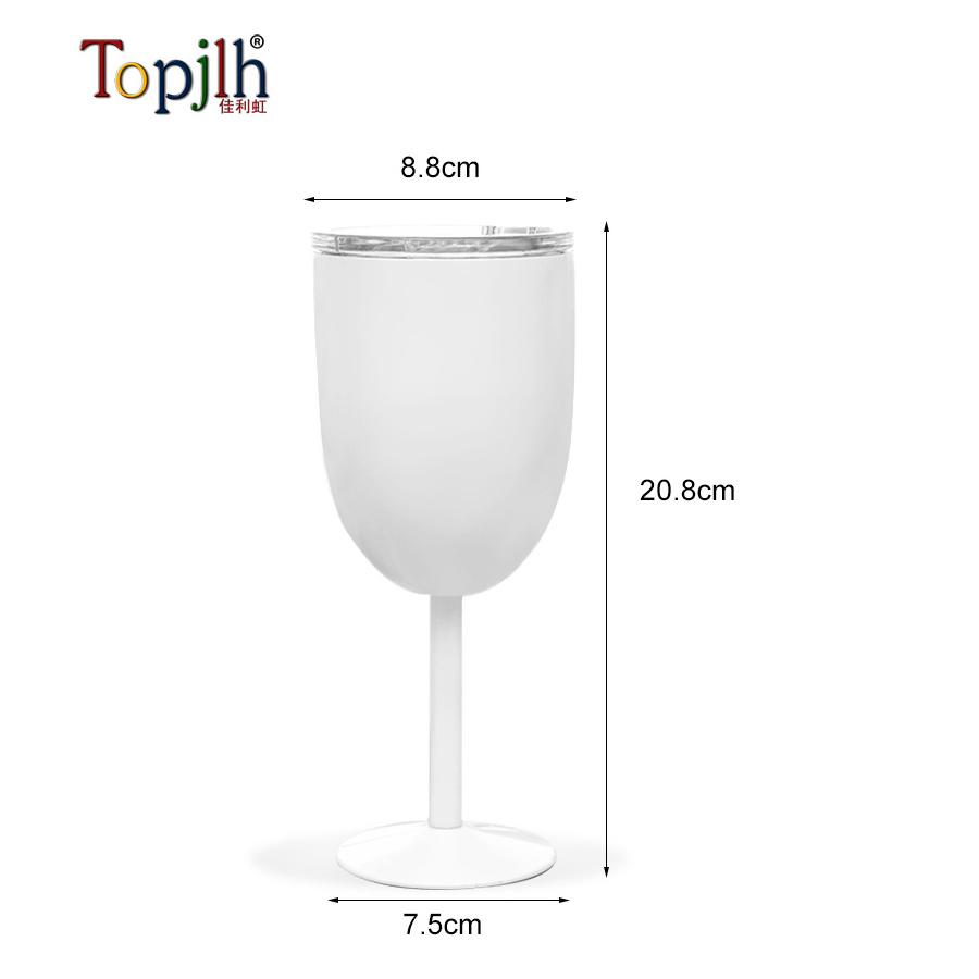 Portable Sublimation Blank Wine Tumbler With Stem Stainless Steel Goblet Red Wine Glass