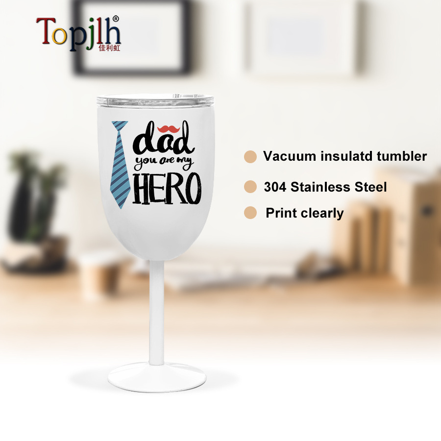 Portable Sublimation Blank Wine Tumbler With Stem Stainless Steel Goblet Red Wine Glass