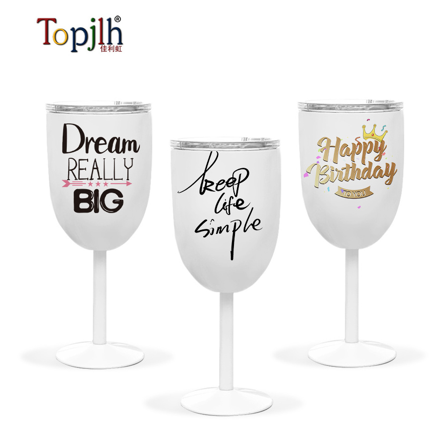 Portable Sublimation Blank Wine Tumbler With Stem Stainless Steel Goblet Red Wine Glass