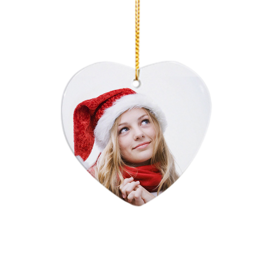 best seller hot stocked sublimation ceramic flat ornaments baubles for Christmas