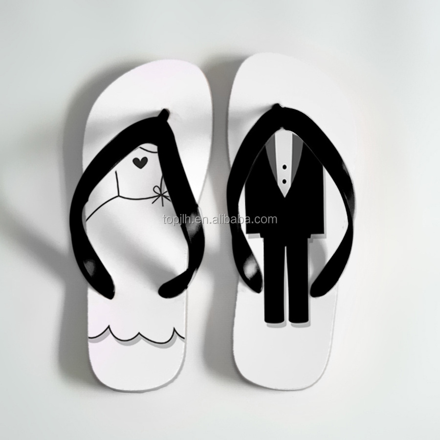 Topjlh Sublimation flip flops Wedding Gift for Guests Colorful Design Custom Logo Cheap Beach Flip Flop