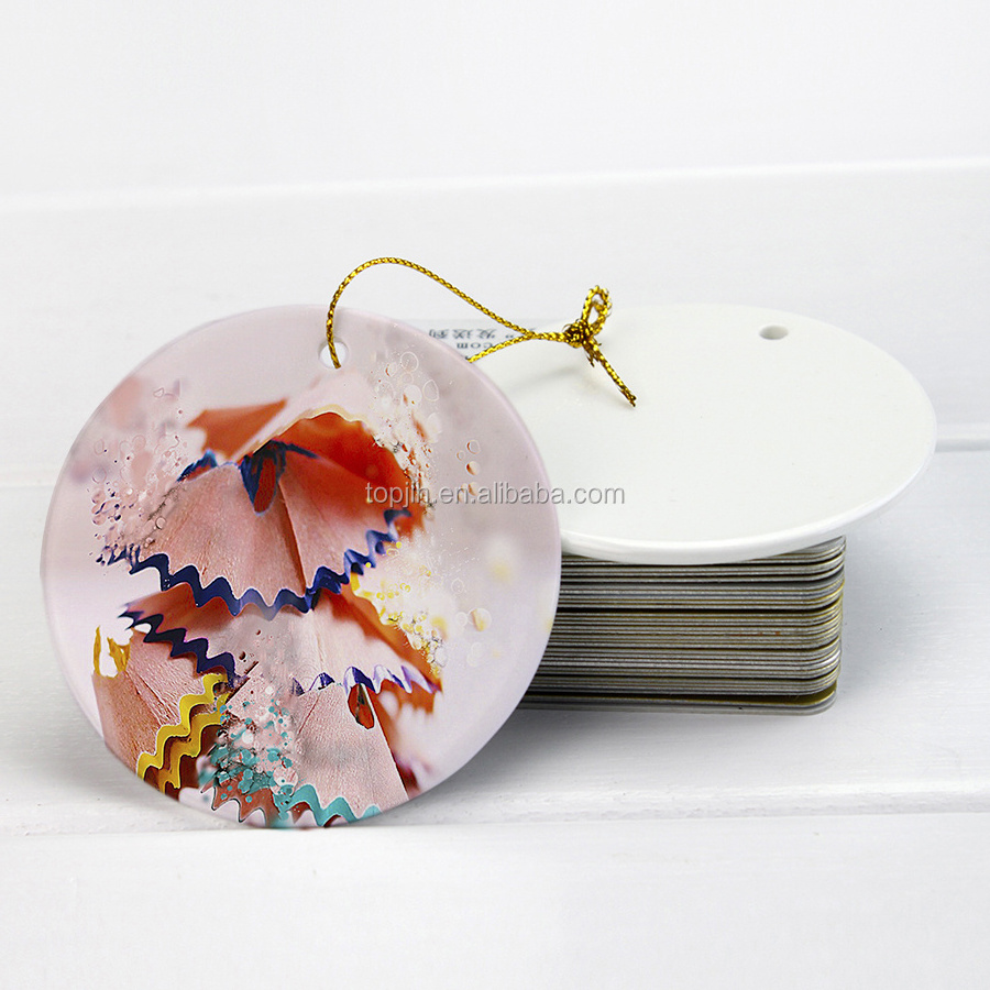 Christmas pendant 3 inch round ceramic ornaments for sublimation decoration