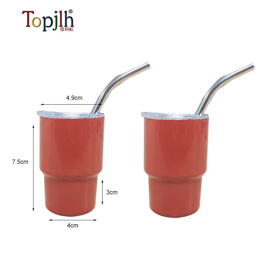 Topjlh Blank Sublimation 3oz Cute Shot Glass Double Wall Stainless Steel Colorful MIni Tumbler