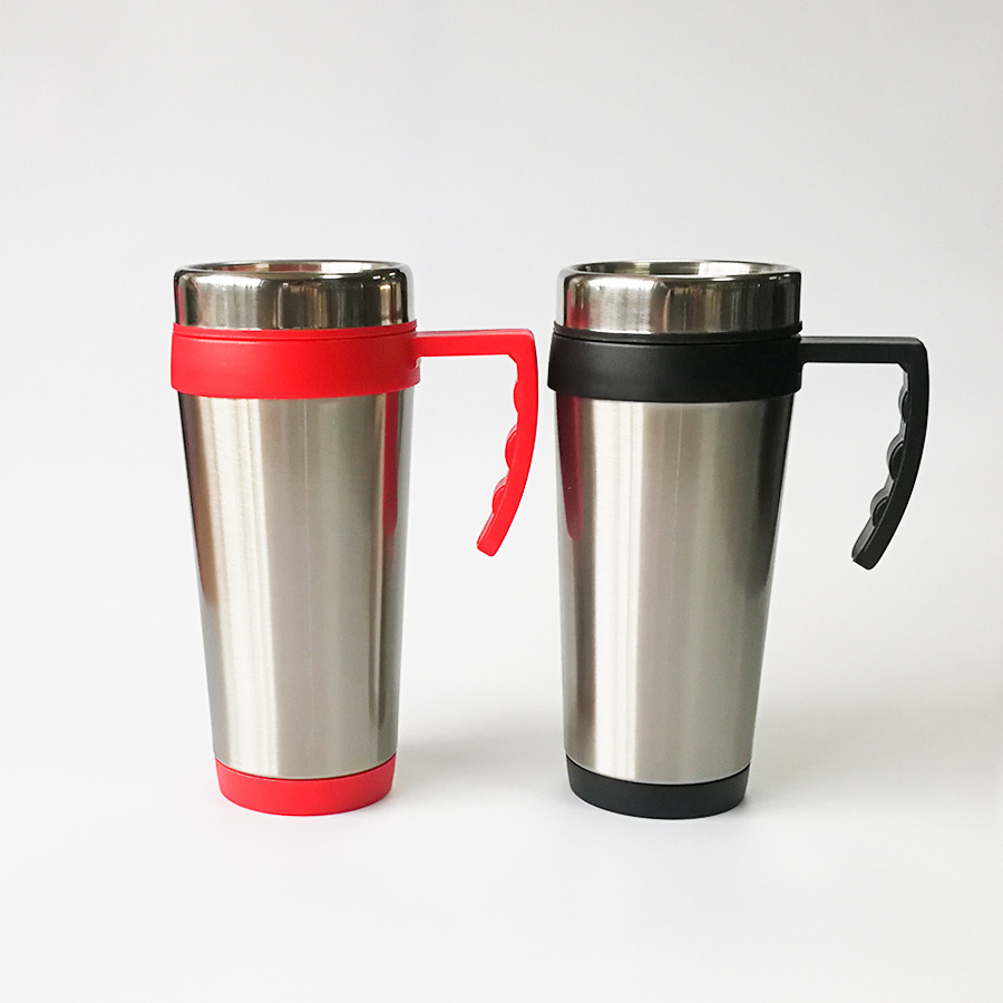 Topjlh 15oz stainless steel double wall vacuum thermos Cone shape travel mugs DIY blank car mugs