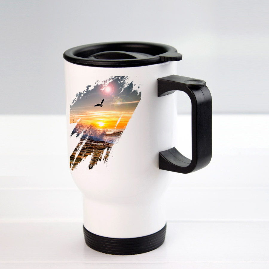 Topjlh wholesale premium quality sublimation blank personalized design 16oz heat insulated travel mug vacuum thermos