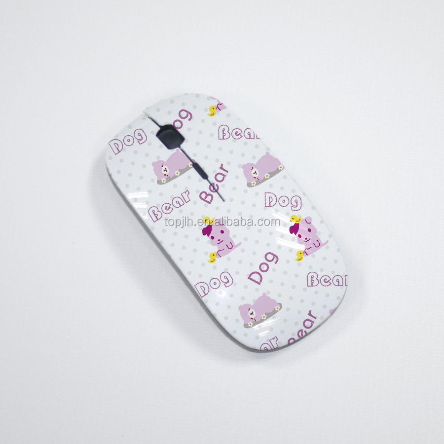 Topjlh  Hot Selling DIY Sublimation 3D Wireless Mouse Sublimation Printing Hello Kitty Wireless Optical Mouse