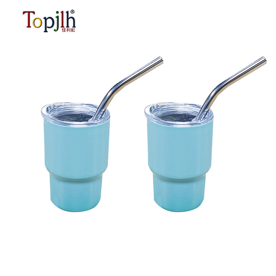 Topjlh Blank Sublimation 3oz Cute Shot Glass Double Wall Stainless Steel Colorful MIni Tumbler