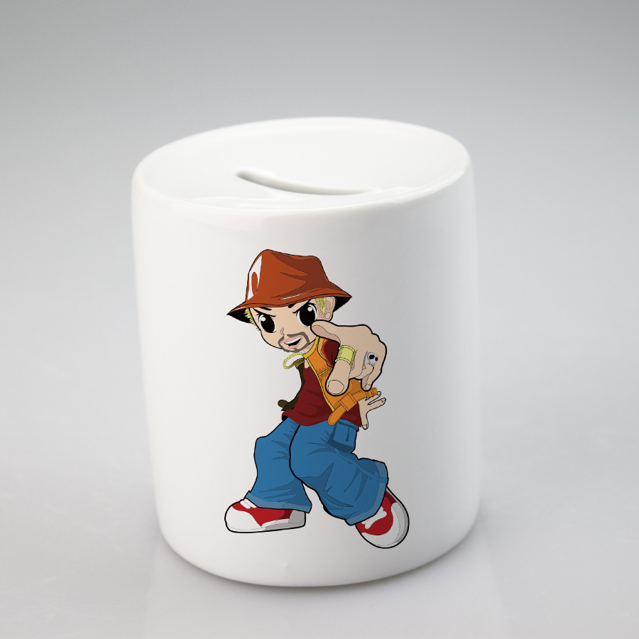 Sublimation money box ceramic money bank white piggy bank for Christmas