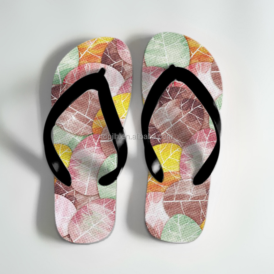 Topjlh Sublimation flip flops Wedding Gift for Guests Colorful Design Custom Logo Cheap Beach Flip Flop