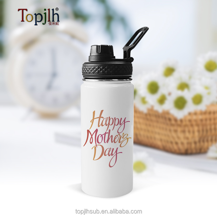 Topjlh Sublimation blank stainless steel personalized design double walled vacuum Heat retaining 550ml water bottle thermos