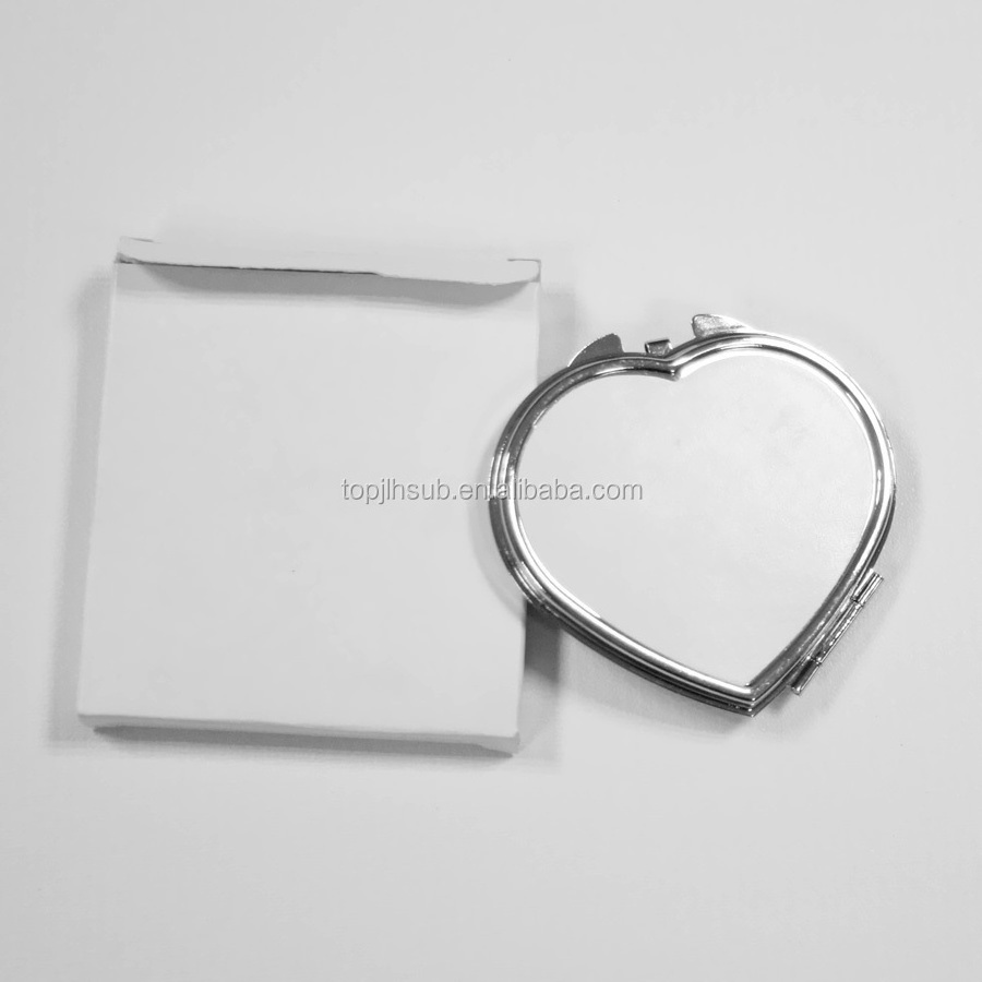 Topjlh Personalized compact mirrors Sublimation blank pocket mirror Hand Pocket Folded-Side Cosmetic Make Up Mirror