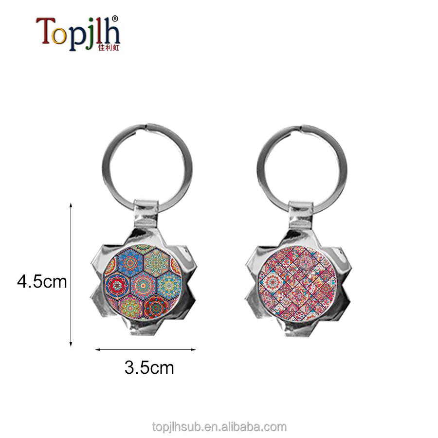 Topjlh Blank Sublimation Keychain Metal Key Rings Custom Name Stainless Steel DIY Stamping Blank Keyring