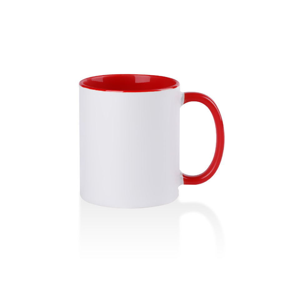 Topjlh top selling two tone inner and handle colorful sublimation coffee mugs ceramic cups