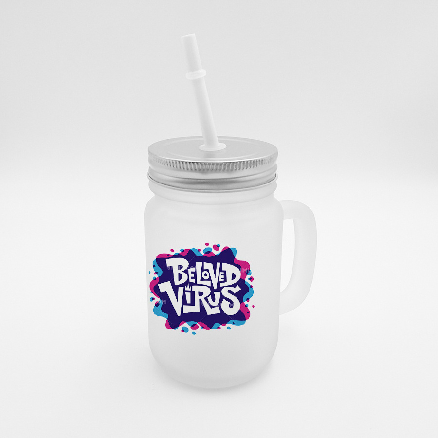 Topjlh sublimation blank personalized printing 16oz glass wide mouse mason jar frosted surface smooth mason mugs