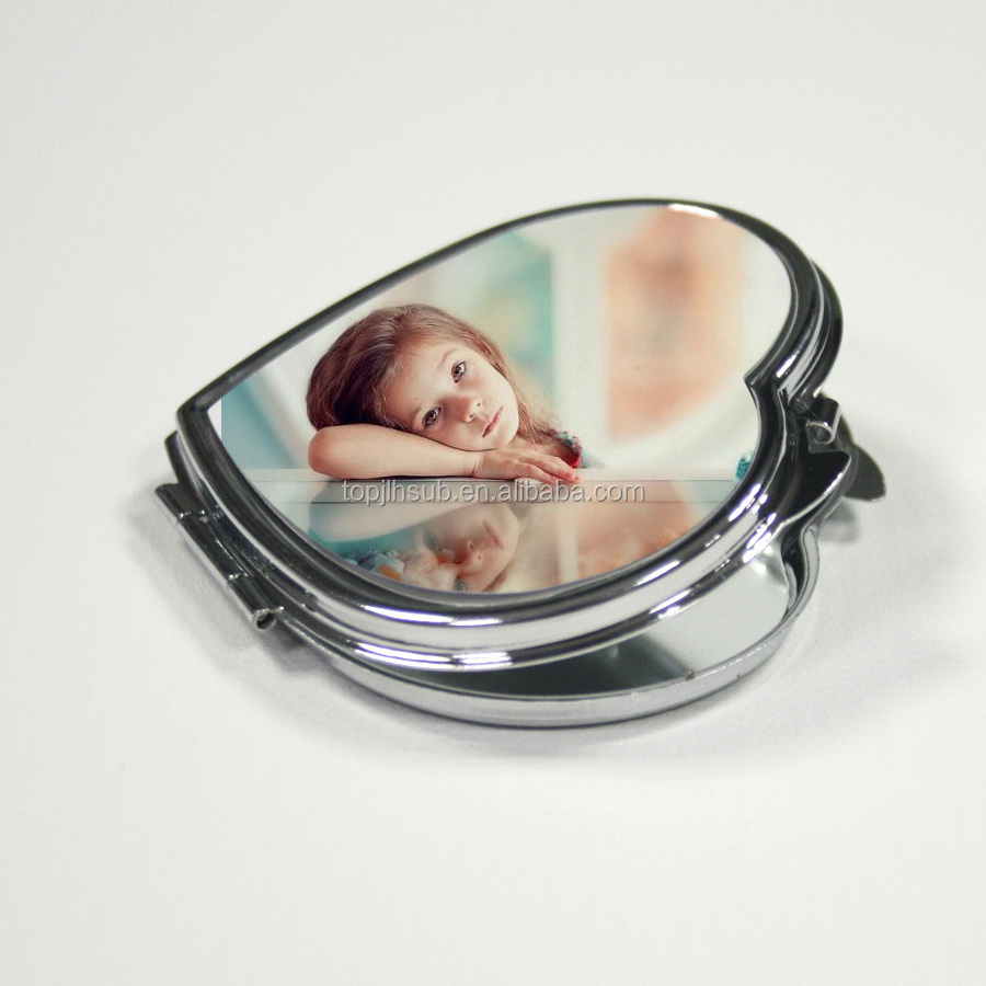 Topjlh Personalized compact mirrors Sublimation blank pocket mirror Hand Pocket Folded-Side Cosmetic Make Up Mirror